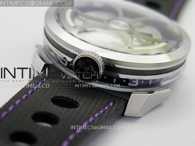 MB&F M.A.D.1.Purple SS K1F 1:1 Best Edition on Black Leather Strap Miyota 821A